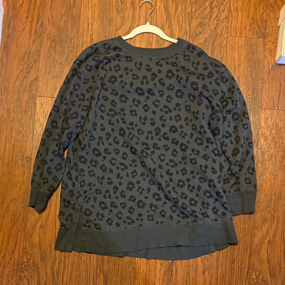 Old Navy Leopard Print Sweatshirt tunic length